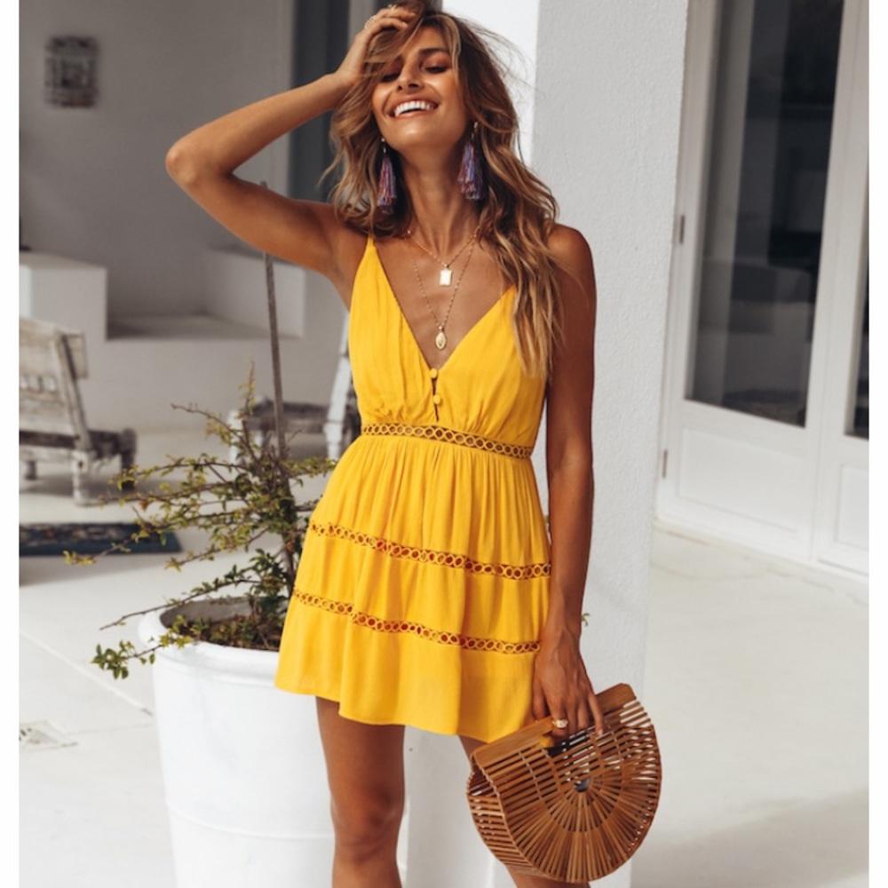 NWOT Mustard Yellow Romper - Hello Molly